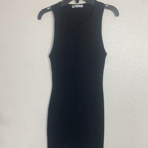 Zara Mini Black Dress Sleeveless Size Small Stretchy Round Neck
